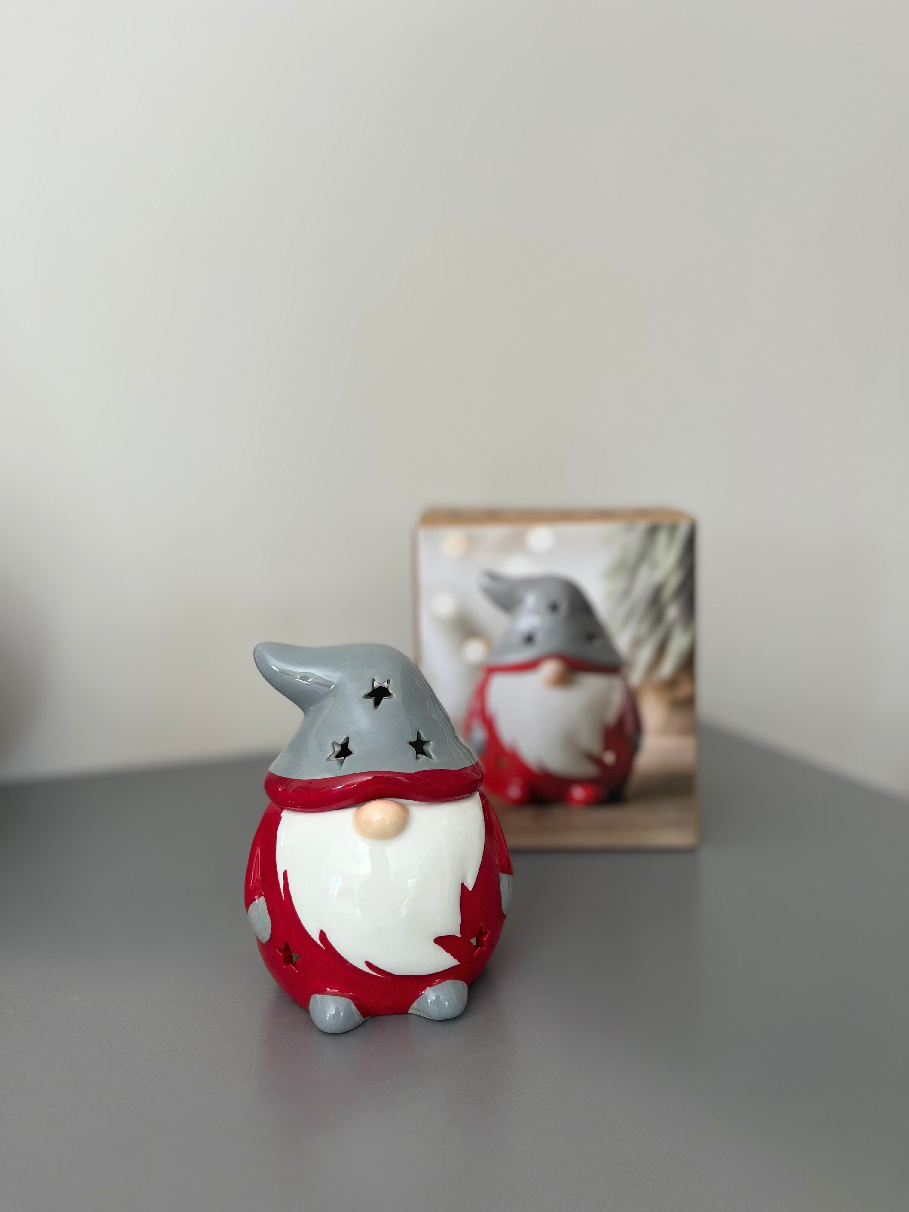 Chauffe-cire Gonk de Noël rouge et gris